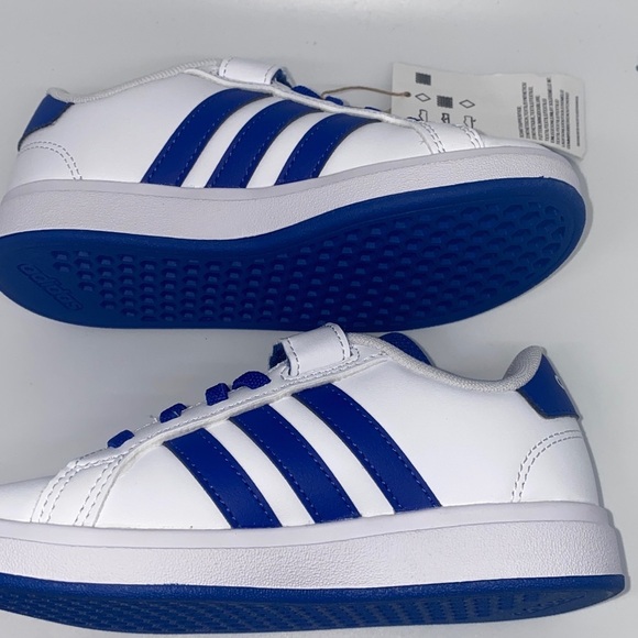 Adidas Kids’ Grand Court 2.0 Sneakers Size 11.5K White/Blue - Picture 11 of 14